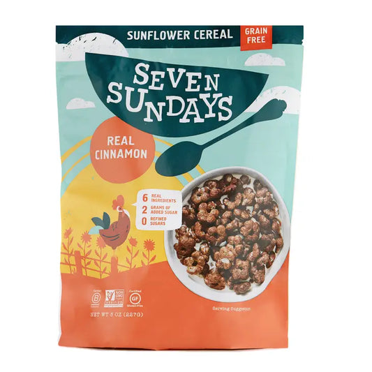 Seven Sundays- Real Cinnamon Sunflower Grain Free Cereal, Real Cinnamon, 8.00 oz, box