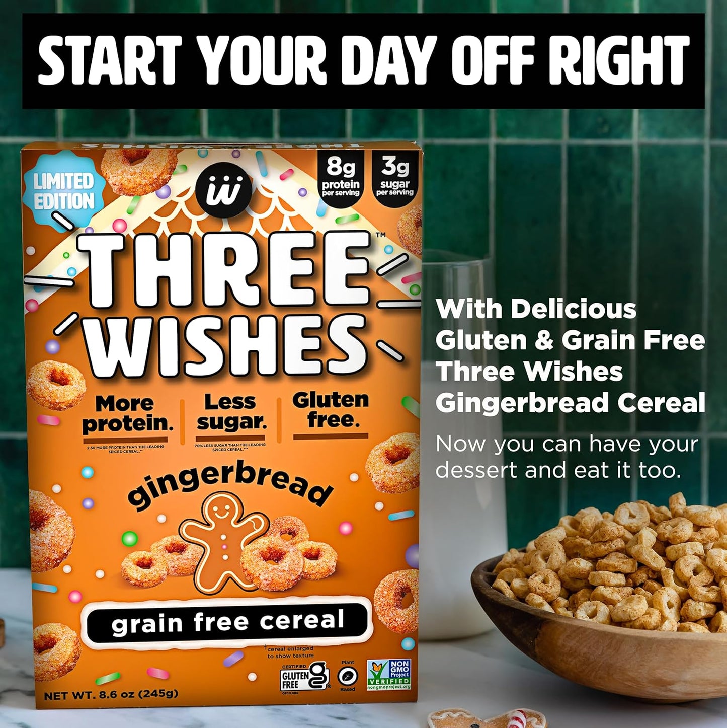 Three Wishes - "Gingerbread", Gluten Free - 8.6 oz
