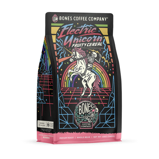 Bones Coffee - Electric unicorn - Fruity Cereal whole bean coffee, medium roast