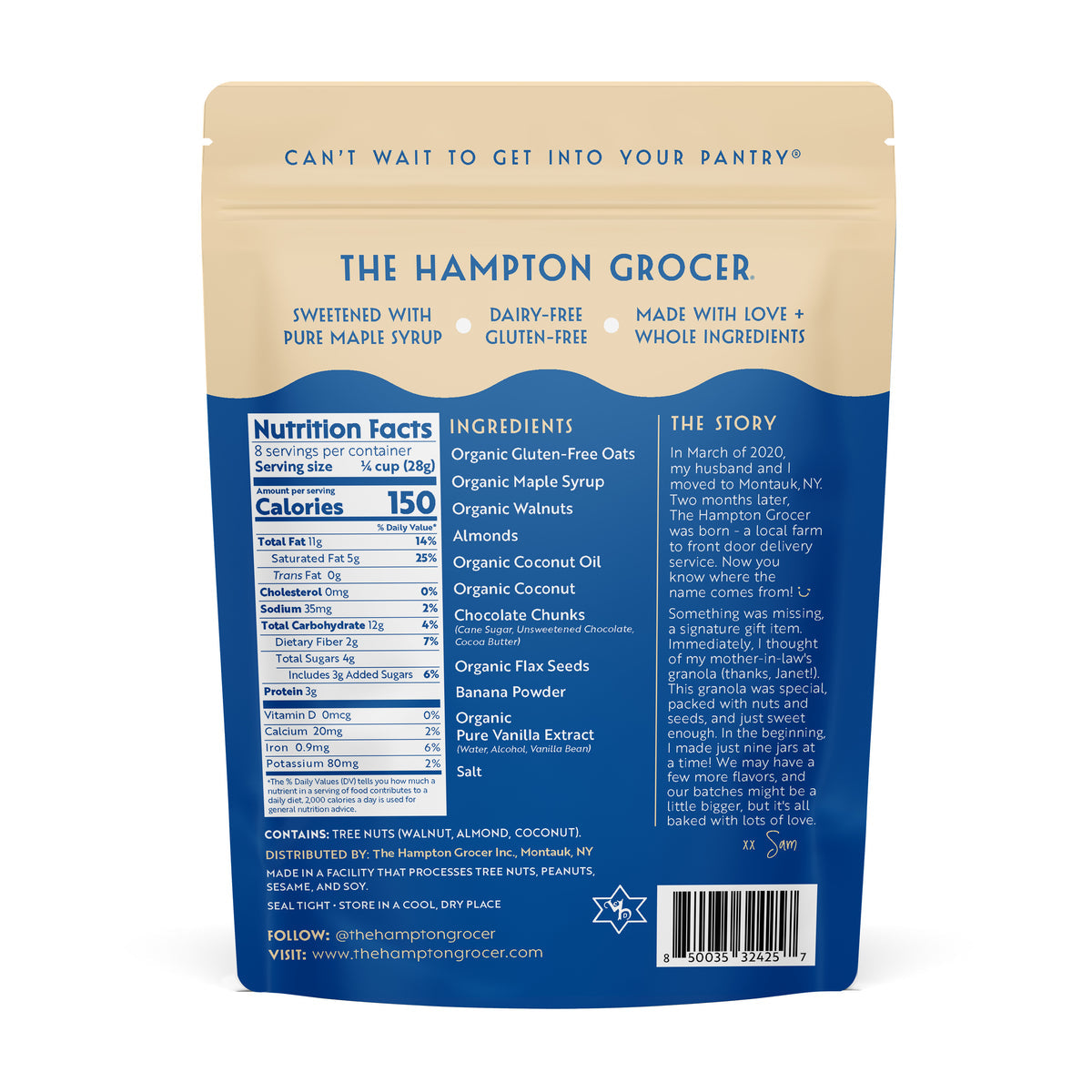 The Hampton Grocer - Banana + Chocolate Chunk Granola
