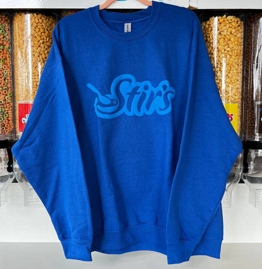 Blue Sweatshirt With Blue Stir's Logo - Large