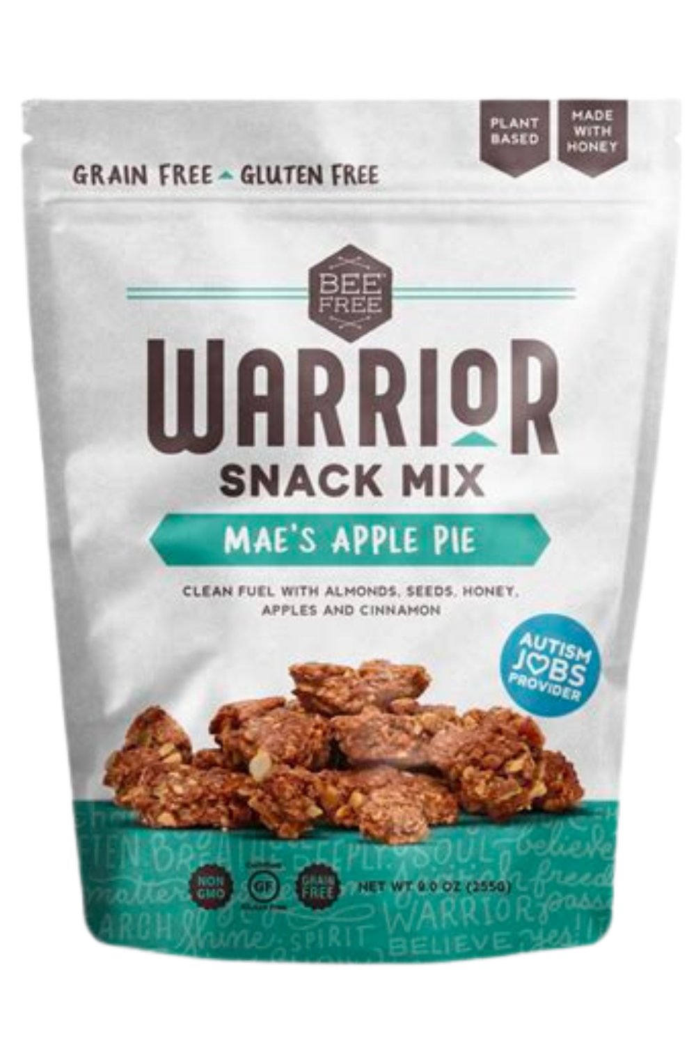 Warrior Snack Mix- "Mae's Apple Pie" WARRIOR MIX, Apple Pie snack mix by Top Of Island, 9 oz bag