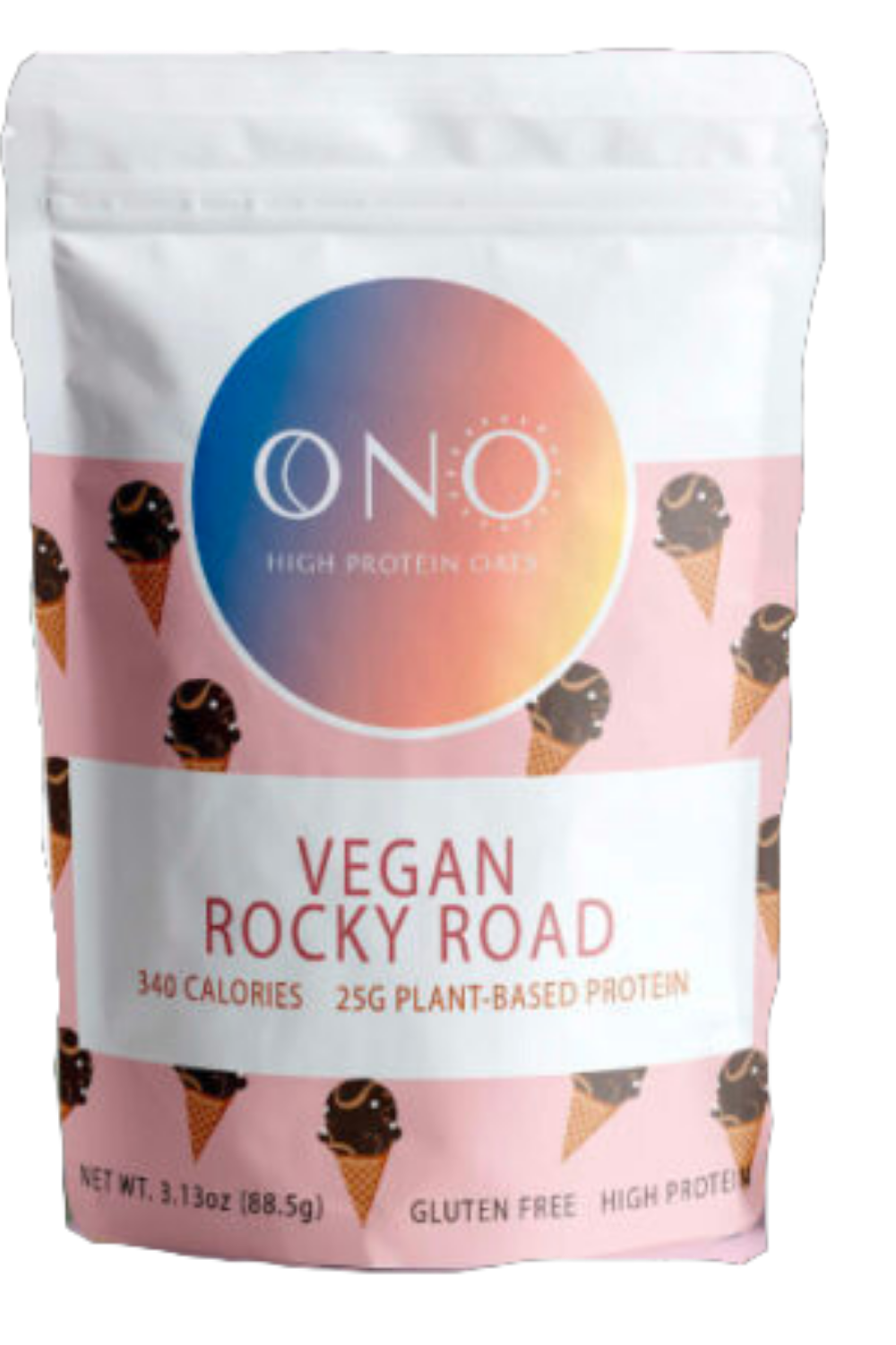 ONO Protein Overnight Oats- Vegan Rocky Road, Rocky Road Single Serving, 3.12 oz packet.