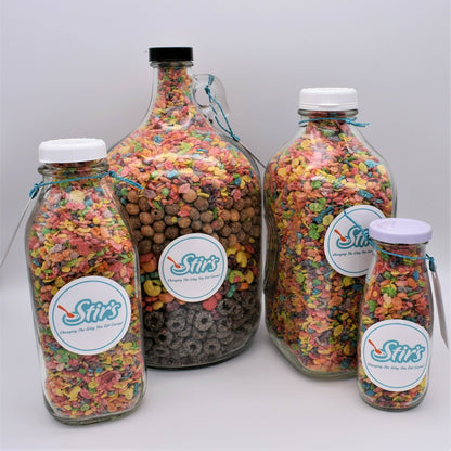 Glass Bottle: 32oz Jug- with Cereal