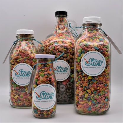 Glass Bottle: 12oz Cereal Jug- with Cereal