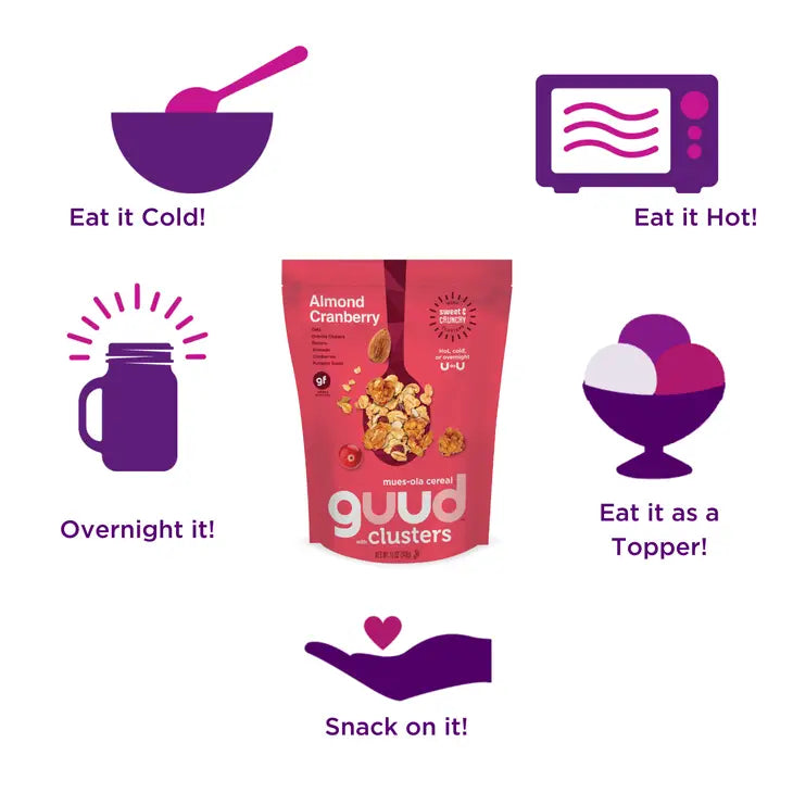GUUD Modern Muesli - Almond Cranberry Mues-Ola with Clusters, Almond Cranberry, 12.00 oz, bag