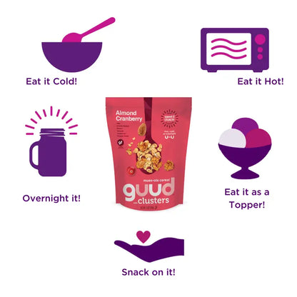 GUUD Modern Muesli -Almond Cranberry Mues-Ola with Clusters, Almond Cranberry KOSHER, 12.0 oz Bag.