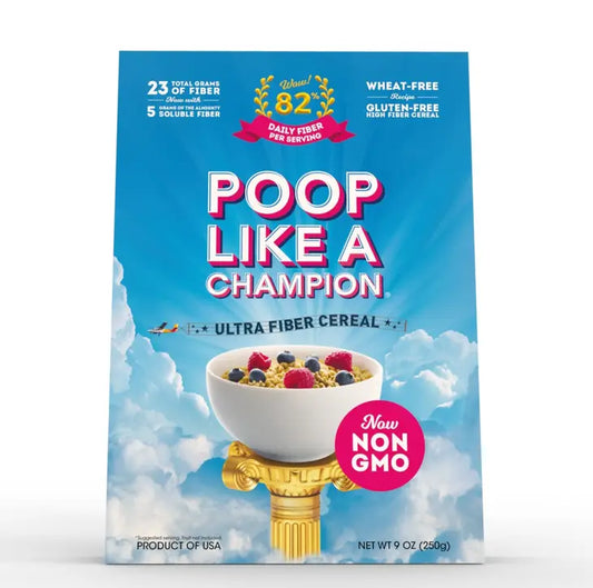 Poop Like A Champion- Original Ultra Fiber Cereal, Original, 9.00 oz, box
