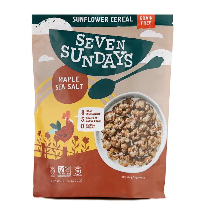 Seven Sundays- Maple Sea Salt Sunflower Grain Free Cereal, Rise & Shine Banana Berry, 8.00 oz, box