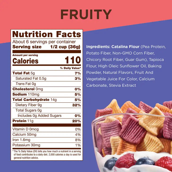 Catalina Crunch- Fruity Keto Friendly Cereal, Fruity, 8.00 oz, bag