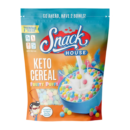 Snack House Keto Cereal - Fruity Puffs, Fruity Puffs, 7.40 oz, bag
