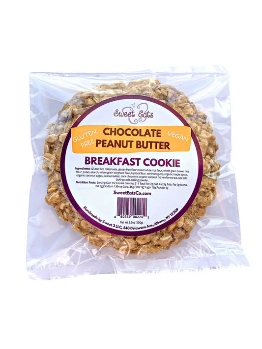 Sweet Eats - GF + Vegan Chocolate Peanut Butter Breakfast Cookie, Chocolate Peanut Butter, 3.50 oz, individual packet
